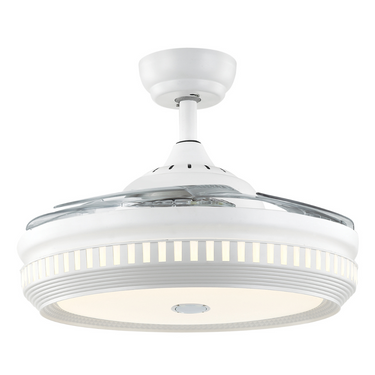 Metal Ceiling Fan with 4 Retractable ABS Blades and Blue Tooth Speaker